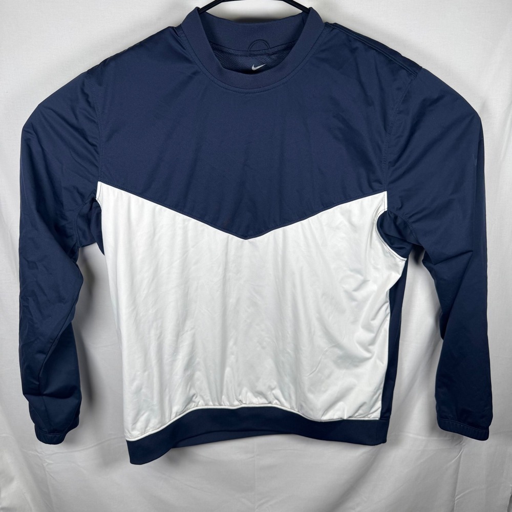 Nike Shield Windbreaker Pullover Mens Medium Navy White Colorblock